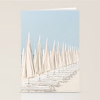 Minimalist Beach Photo Print | White Umbrellas | Coastal Summer Travel Photography Stationery Card Gallery Image 2
