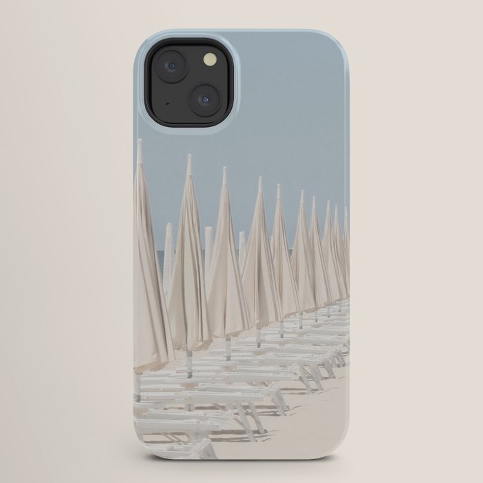 Minimalist Beach Photo Print | White Umbrellas | Coastal Summer Travel Photography iPhone Case Gallery Image 26