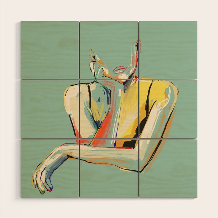 Minimal Abstract Woman 4 Wood Wall Art Gallery Image 1