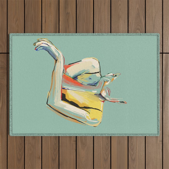 Minimal Abstract Woman 4 Outdoor Rug Gallery Image 1