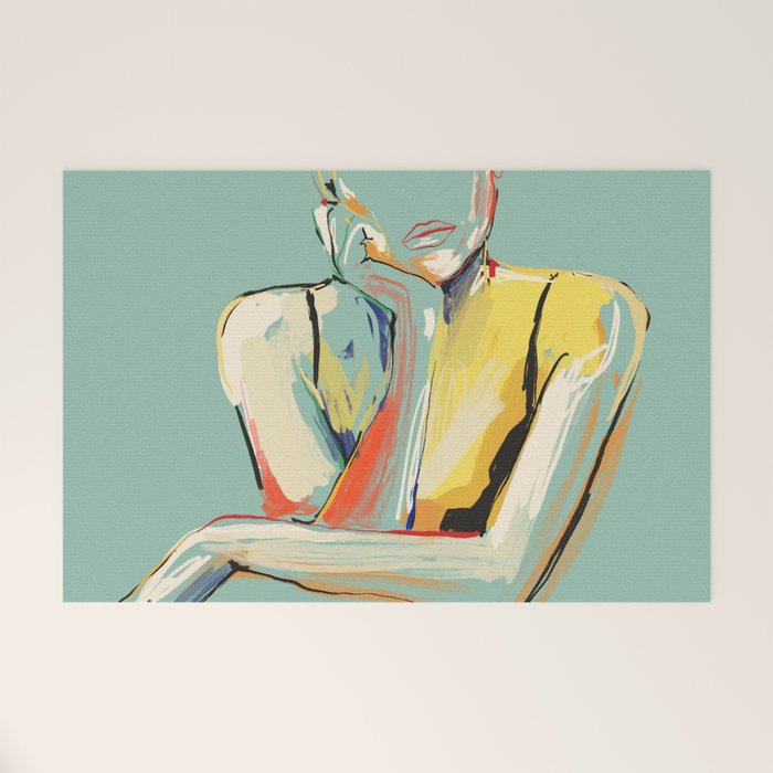 Minimal Abstract Woman 4 Welcome Mat Gallery Image 1