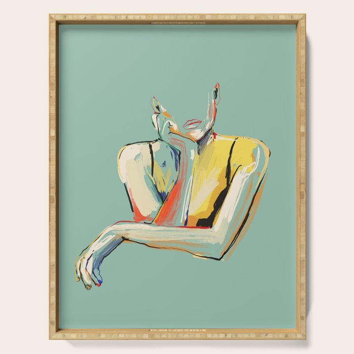 Minimal Abstract Woman 4 Serving Tray Gallery Image 1