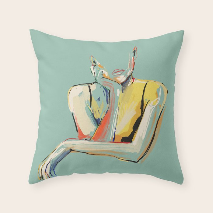 Minimal Abstract Woman 4 Throw Pillow Gallery Image 6
