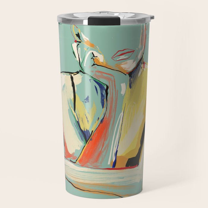 Minimal Abstract Woman 4 Travel Mug Gallery Image 1