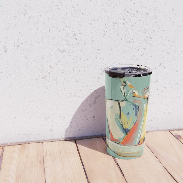 Minimal Abstract Woman 4 Travel Mug Gallery Image 4