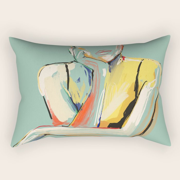 Minimal Abstract Woman 4 Rectangular Pillow Gallery Image 2