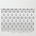 Simple black white modern nautical anchor Wall Hanging Gallery Image 1