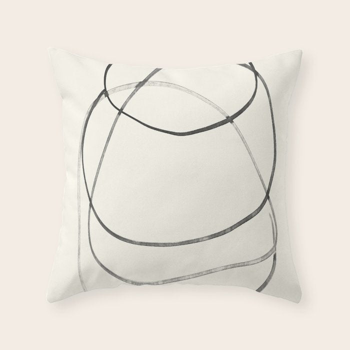 Minimal Abstract Line Art Throw Pillow Gallery Image 6