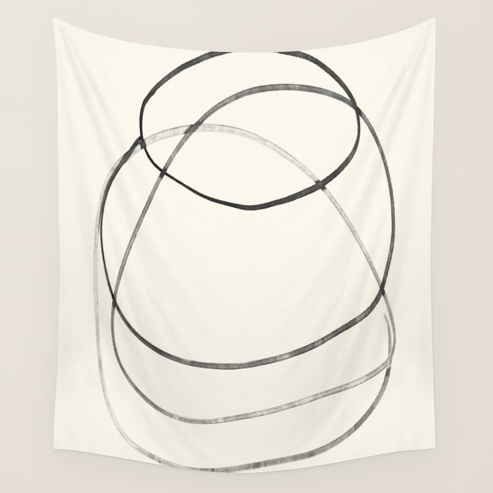Minimal Abstract Line Art Wall Tapestry Gallery Image 4