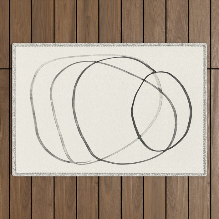 Minimal Abstract Line Art Outdoor Rug Gallery Image 1