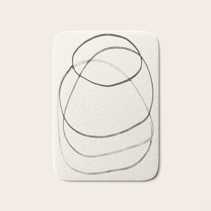 Minimal Abstract Line Art Bath Mat Gallery Image 1