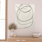 Minimal Abstract Line Art Wall Tapestry Gallery Image 2