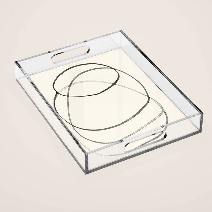 Minimal Abstract Line Art Acrylic Tray Gallery Image 1