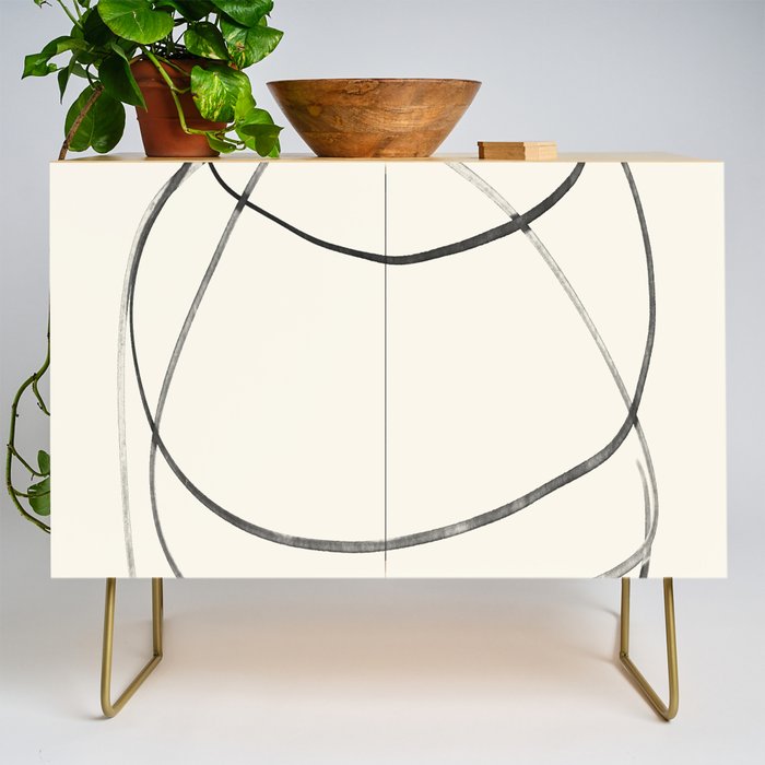 Minimal Abstract Line Art Credenza Gallery Image 1