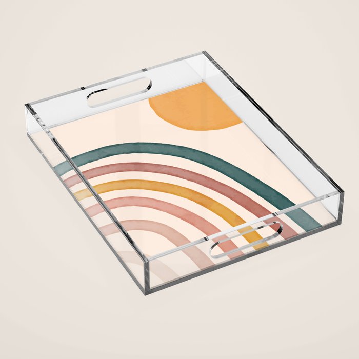 Abstract Colors of the Rainbow Acrylic Tray Gallery Image 1