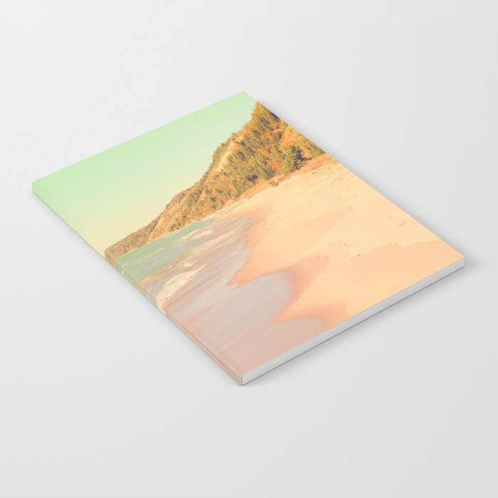 Pastel Beach Bliss - lake michigan summer travel photograph Notebook Gallery Image 2