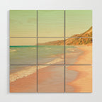 Pastel Beach Bliss - lake michigan summer travel photograph Wood Wall Art Gallery Image 1