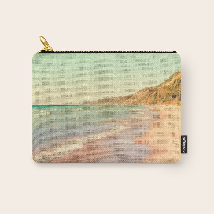 Pastel Beach Bliss - lake michigan summer travel photograph Carry All Pouch Gallery Image 1
