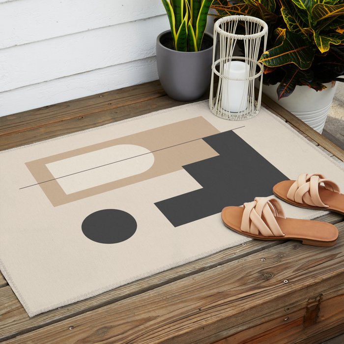 Minimal Geometric Shapes 76 Outdoor Rug Gallery Image 2