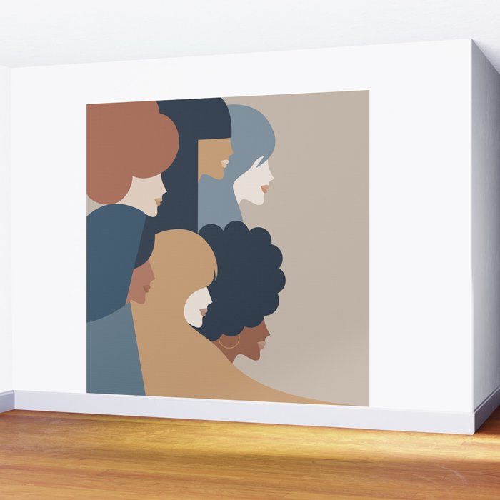Girl Power portrait - we persist - Earthy #girlpower Wall Mural Gallery Image 2