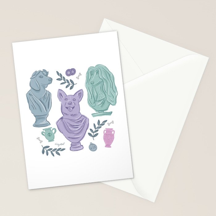 Ancient Greek Dogs Statue Art  Stationery Card Gallery Image 2