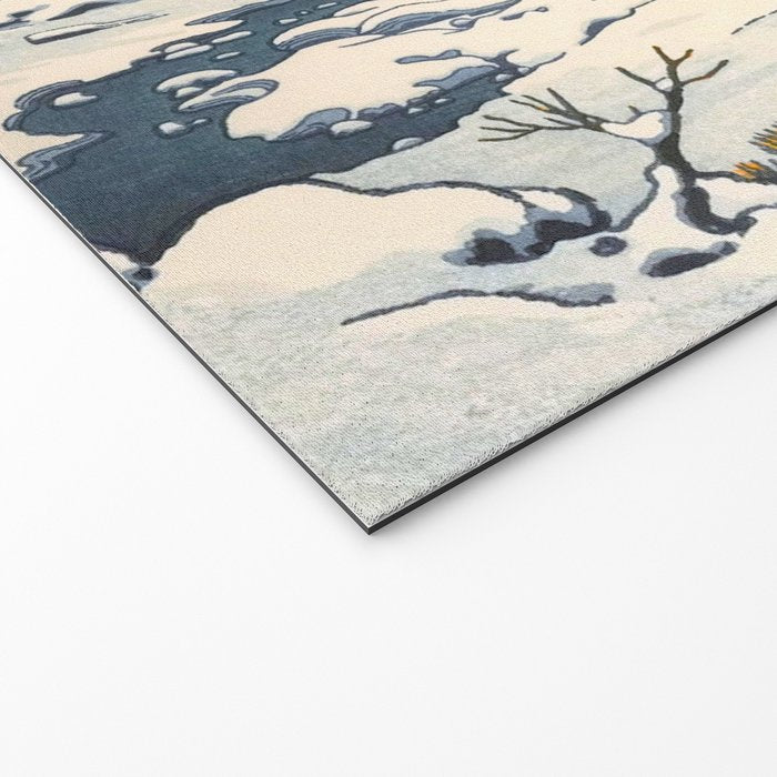 Snow Country Antique Japanese Woodblock Print Welcome Mat Gallery Image 2