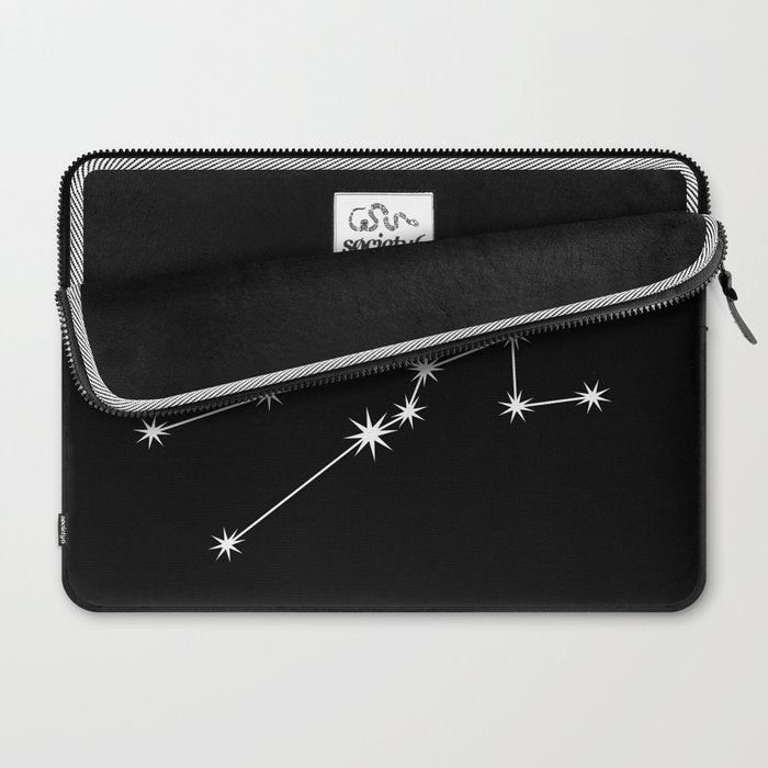 Taurus Zodiac Star Constellation Line Art Black Laptop Sleeve Gallery Image 2