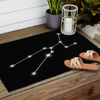 Taurus Zodiac Star Constellation Line Art Black Outdoor Rug Gallery Image 2
