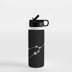Taurus Zodiac Star Constellation Line Art Black Water Bottle Gallery Image 1
