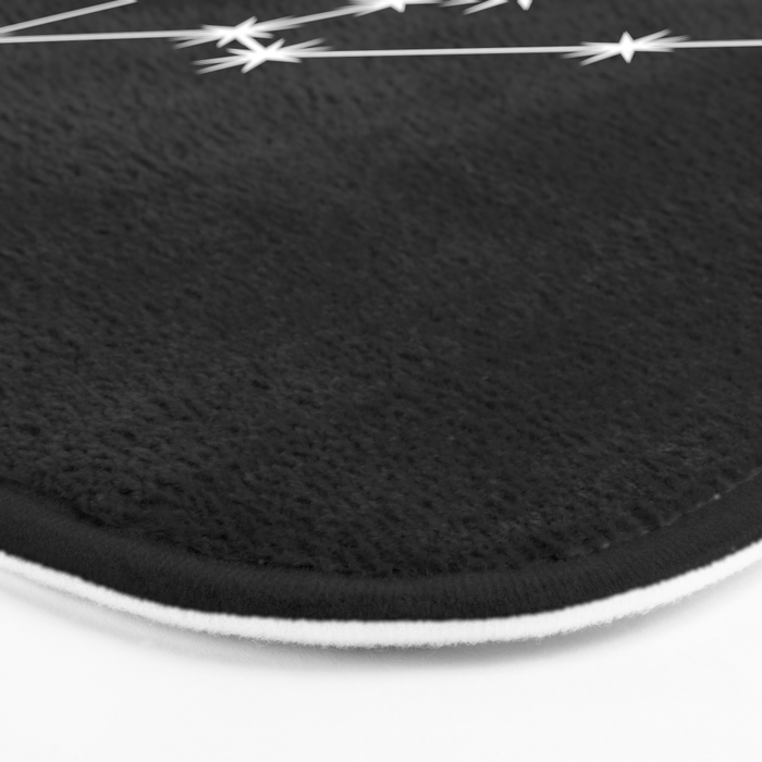 Taurus Zodiac Star Constellation Line Art Black Bath Mat Gallery Image 3