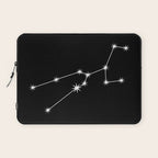 Taurus Zodiac Star Constellation Line Art Black Laptop Sleeve Gallery Image 1