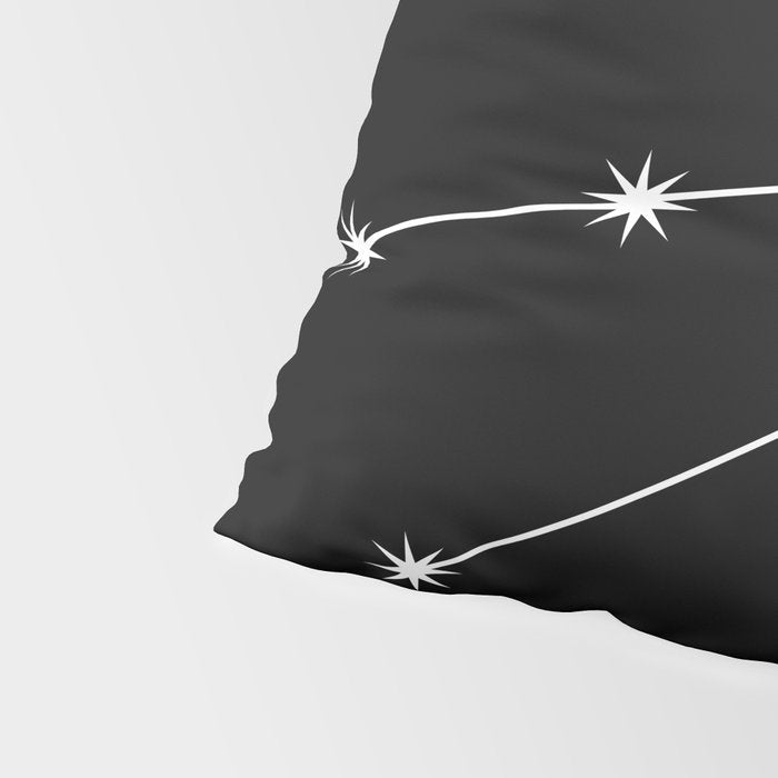 Taurus Zodiac Star Constellation Line Art Black Pillow Sham Gallery Image 4