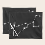 Taurus Zodiac Star Constellation Line Art Black Placemat Gallery Image 1