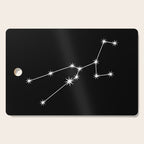 Taurus Zodiac Star Constellation Line Art Black Cutting Board Gallery Image 1