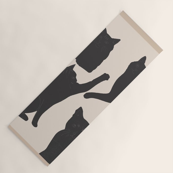 The Abstract Black Cats Yoga Mat Gallery Image 1