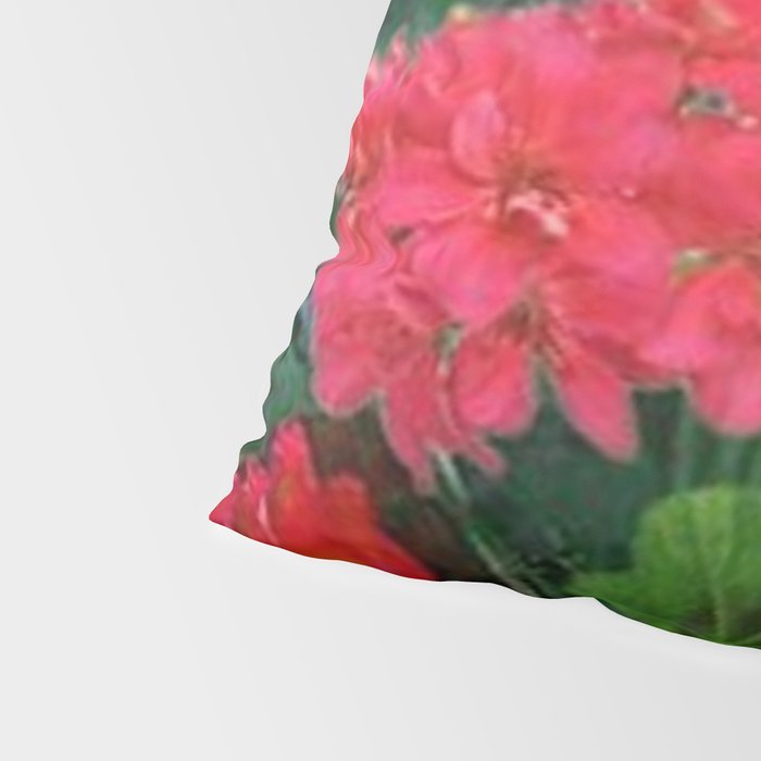 RED GERANIUMS GREEN GARDEN ART Pillow Sham Gallery Image 4