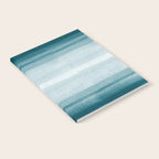 Tropical Dark Teal Inspired by Sherwin Williams 2020 Trending Color Oceanside SW6496 Watercolor Brush Strokes Horizontal Lines Pattern Notebook Gallery Image 2