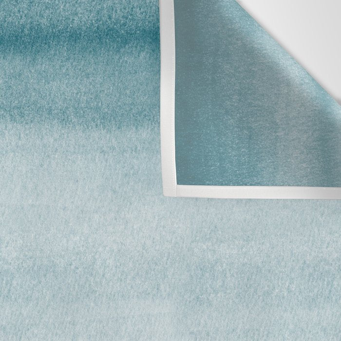 Tropical Dark Teal Inspired by Sherwin Williams 2020 Trending Color Oceanside SW6496 Watercolor Brush Strokes Horizontal Lines Pattern Wall Tapestry Gallery Image 3