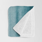 Tropical Dark Teal Inspired by Sherwin Williams 2020 Trending Color Oceanside SW6496 Watercolor Brush Strokes Horizontal Lines Pattern Throw Blanket Gallery Image 3