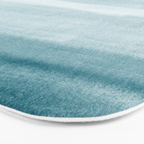 Tropical Dark Teal Inspired by Sherwin Williams 2020 Trending Color Oceanside SW6496 Watercolor Brush Strokes Horizontal Lines Pattern Bath Mat Gallery Image 3