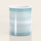 Tropical Dark Teal Inspired by Sherwin Williams 2020 Trending Color Oceanside SW6496 Watercolor Brush Strokes Horizontal Lines Pattern Coffee Mug Gallery Image 4