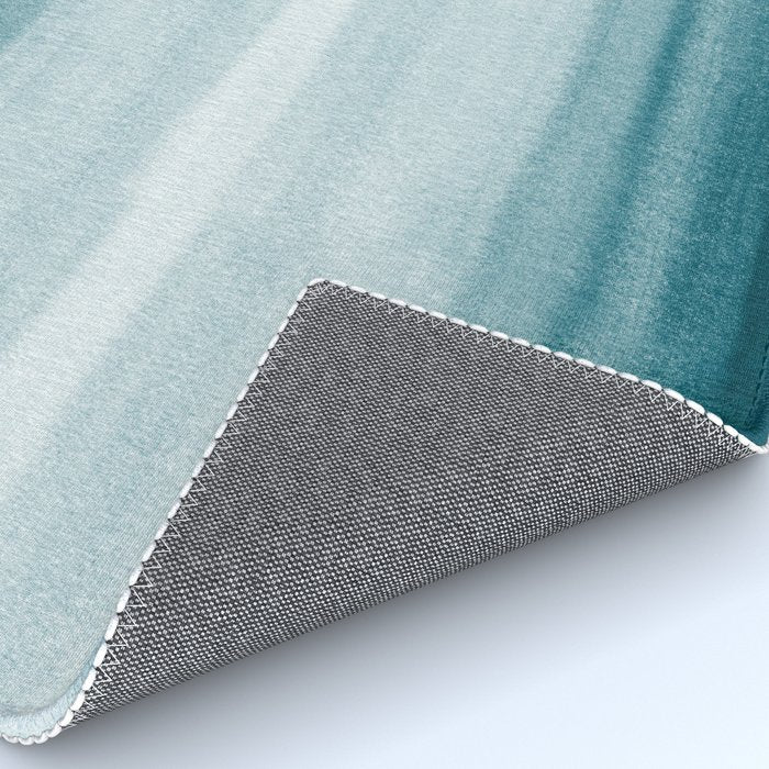 Tropical Dark Teal Inspired by Sherwin Williams 2020 Trending Color Oceanside SW6496 Watercolor Brush Strokes Horizontal Lines Pattern Rug Gallery Image 4