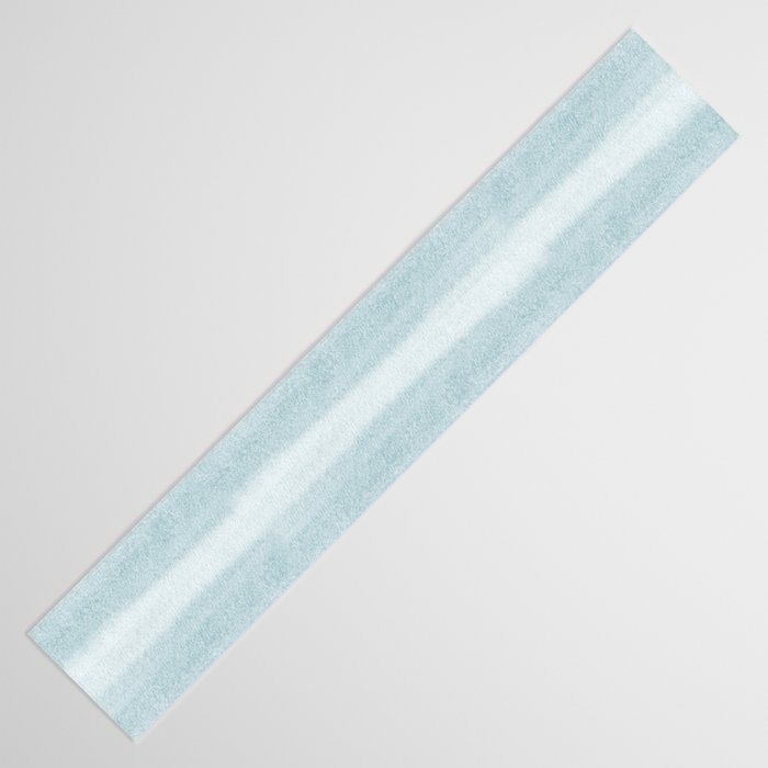 Tropical Dark Teal Inspired by Sherwin Williams 2020 Trending Color Oceanside SW6496 Watercolor Brush Strokes Horizontal Lines Pattern Table Runner Gallery Image 3
