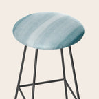 Tropical Dark Teal Inspired by Sherwin Williams 2020 Trending Color Oceanside SW6496 Watercolor Brush Strokes Horizontal Lines Pattern Stool Gallery Image 2