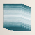 Tropical Dark Teal Inspired by Sherwin Williams 2020 Trending Color Oceanside SW6496 Watercolor Brush Strokes Horizontal Lines Pattern Wrapping Paper Gallery Image 3