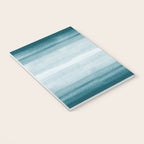 Tropical Dark Teal Inspired by Sherwin Williams 2020 Trending Color Oceanside SW6496 Watercolor Brush Strokes Horizontal Lines Pattern Notebook Gallery Image 3