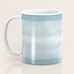 Tropical Dark Teal Inspired by Sherwin Williams 2020 Trending Color Oceanside SW6496 Watercolor Brush Strokes Horizontal Lines Pattern Coffee Mug Gallery Image 3