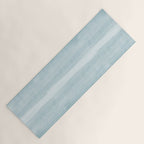 Tropical Dark Teal Inspired by Sherwin Williams 2020 Trending Color Oceanside SW6496 Watercolor Brush Strokes Horizontal Lines Pattern Yoga Mat Gallery Image 1