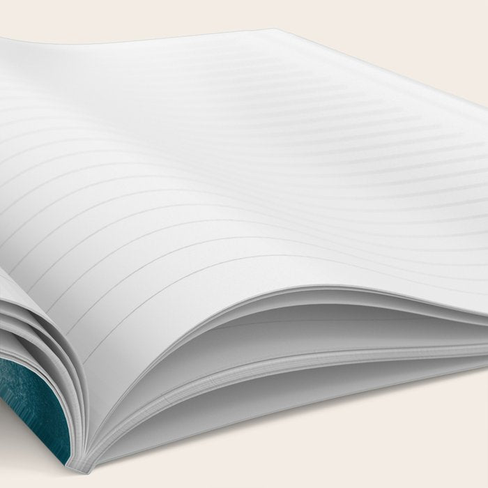 Tropical Dark Teal Inspired by Sherwin Williams 2020 Trending Color Oceanside SW6496 Watercolor Brush Strokes Horizontal Lines Pattern Notebook Gallery Image 2