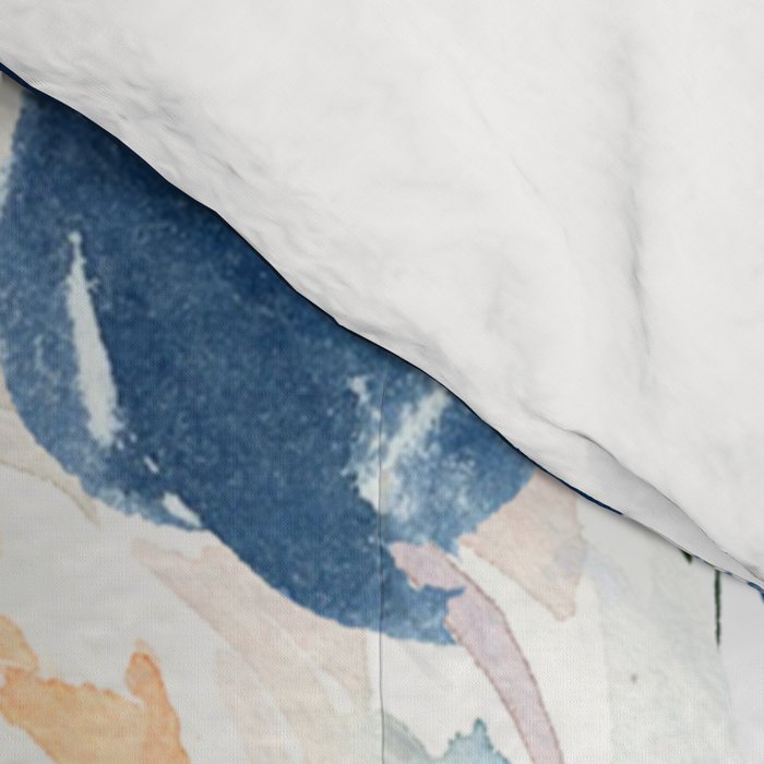Burgundy Navy Floral Watercolor Pattern A OS Comforter Gallery Image 4